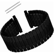 Blekon Original Stainless Steel Stretch Watch Band   Flexible Expansion Replacement Strap for 16mm to 23mm Lug Watches, No-Clasp Design with Pins Included