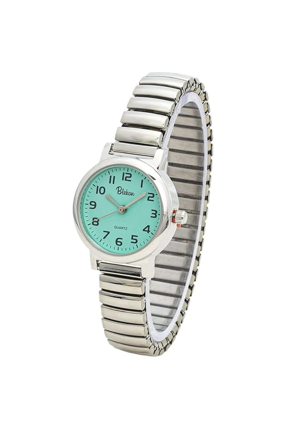 Original Stainless Steel Unisex Watch for Adults Stretch Band Fashion Watch with Cool Analog Display in Black Blue Red Green Pink