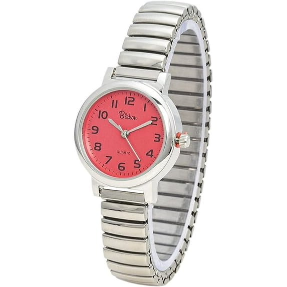 Blekon Original Stainless Steel Unisex Watch for Adults Stretch Band Fashion Watch with Cool Analog Display in Black Blue Red Green Pink