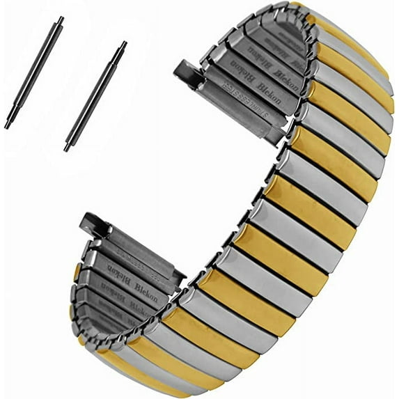 Blekon Original Stainless Steel Women's Stretch Watch Band - Flexible 16-22mm Replacement Strap Pins Included