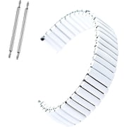 Original Stainless Steel Womens Stretch Watch Band - Flexible Expansion Straight End Replacement Strap, 18mm Straight End Lugs Watch Band, Pins Included