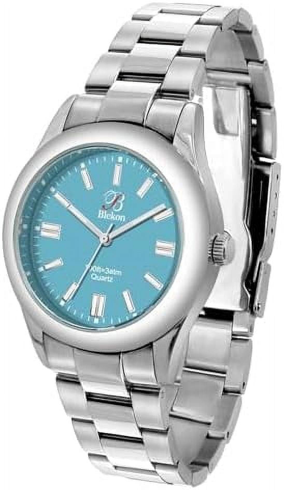 Blekon Original Stylish Bracelet & Leather Watch Set - Elegant Everyday Timepiece (AQUA/BRACELET)