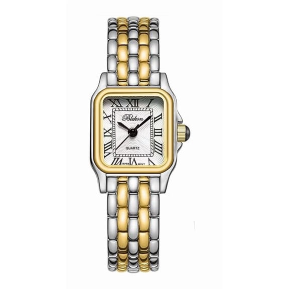 Blekon Original Women’s Vintage Watch – Small Rectangular Case, Dainty Bracelet Band, Elegant Roman Numeral Dial, Classic Dress Wristwatch