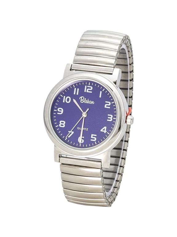 Unisex 35mm Stretch Band Watch, Analog Quartz Watch, Stainless Steel Expansion Band, Easy-to-Read Dial, Casual Business Wrist Watch
