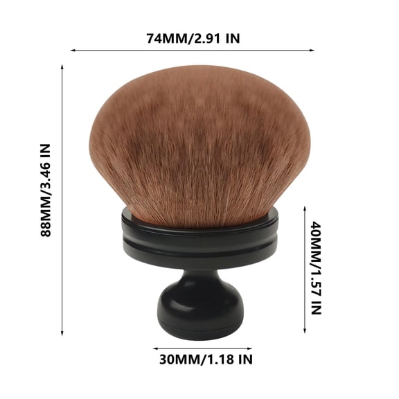 Blend & Blur Extra Large Body Makeup Brush for Self Tanner,Leg Makeup & Bronzer Self Tan Applicator, 74mm Wide Oval Head Kabuki Brush For Application with Drawstring Bag (Brown)
