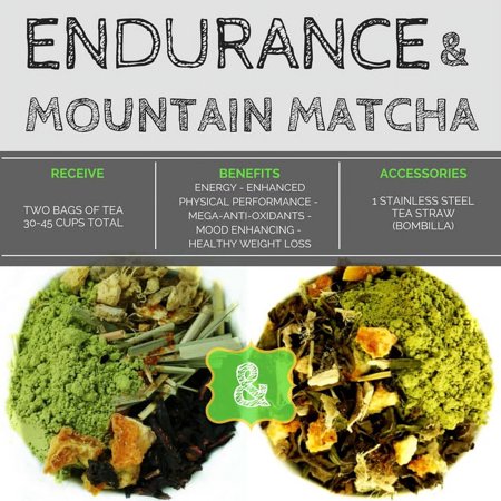 BlendBee "Matcha Madness Tea" Combo, Matcha & Yerba Mate, 3 oz. Loose-leaf Tea
