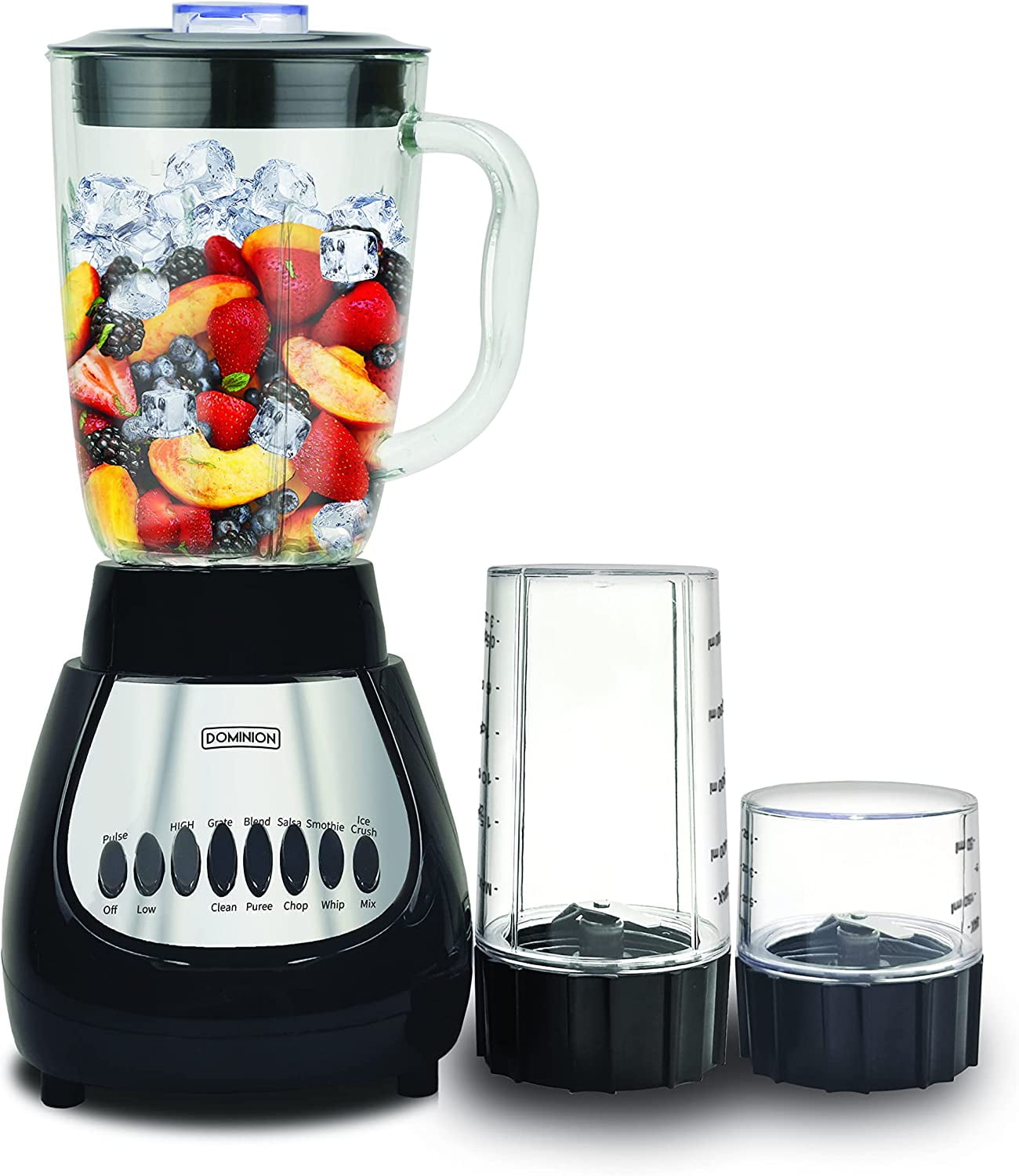 BlendMax 48oz Black Food Blender, Chopper, and Grinder Combo with 10 Speeds and Pulse Setting