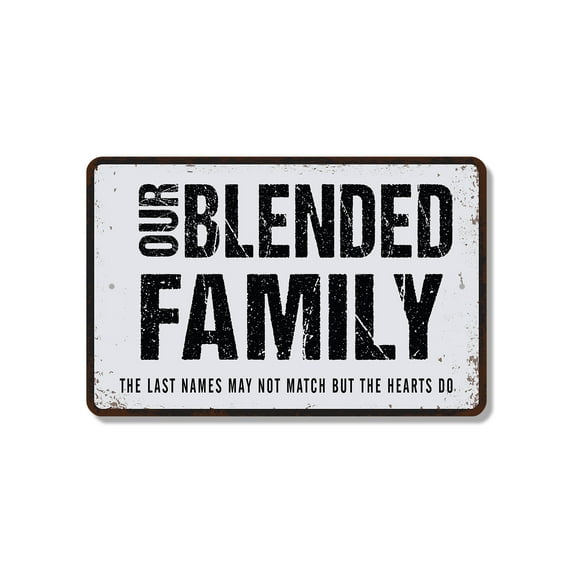 Our Blended Family 8 Inch x 12 Inch Novelty Plastic Sign Different Roots One Home Durable Weatherproof Perfect for Living Rooms Hallways Family Rooms Fun Gift for Blended Families