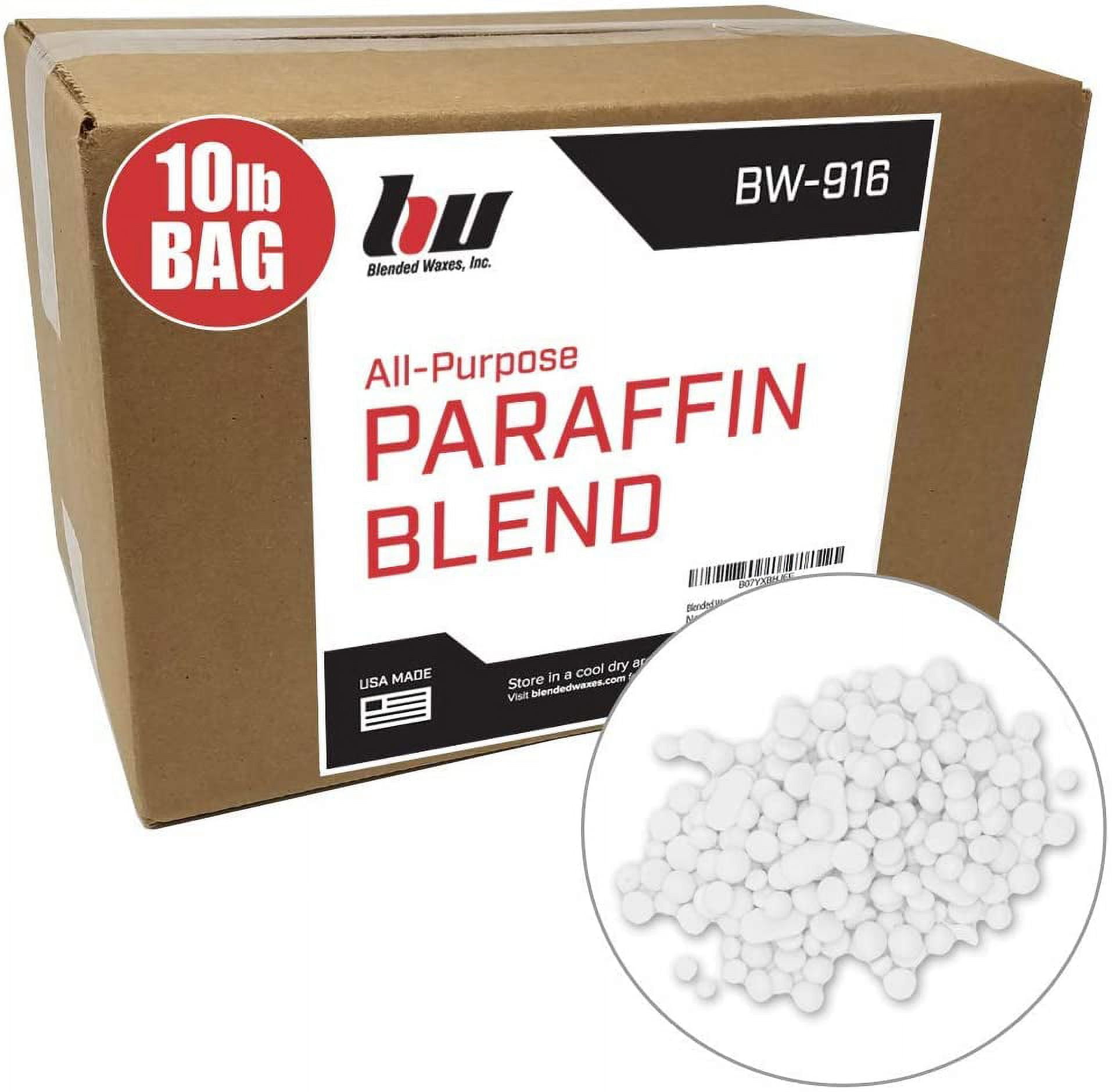 Blended Waxes, Inc. Paraffin Wax 10 lb. Block - General Purpose Bulk Paraffin  Wax