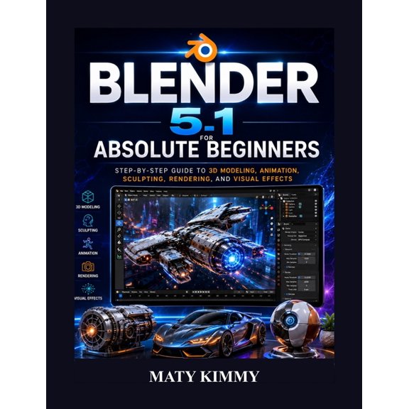 Blender 5.1 For Absolute Beginners: Step-by-Step Guide to 3D Modeling, Animation, Sculpting, Rendering, and Visual Effec, (Paperback)