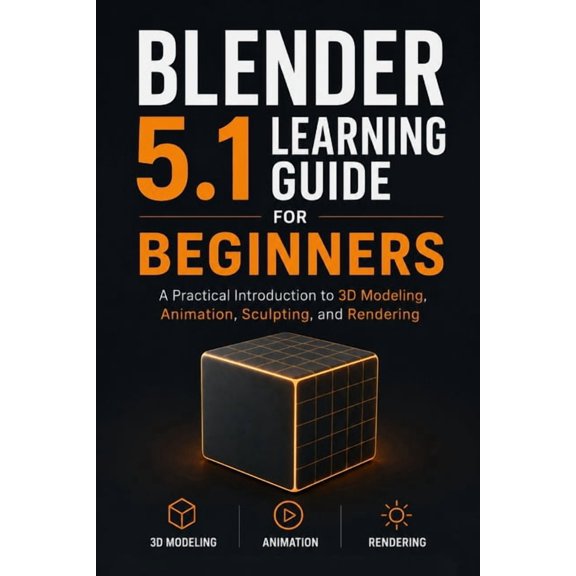 Blender 5.1 Learning Guide for Beginners: A Practical Introduction to 3D Modeling, Animation, Sculpting, and Rendering, (Paperback)