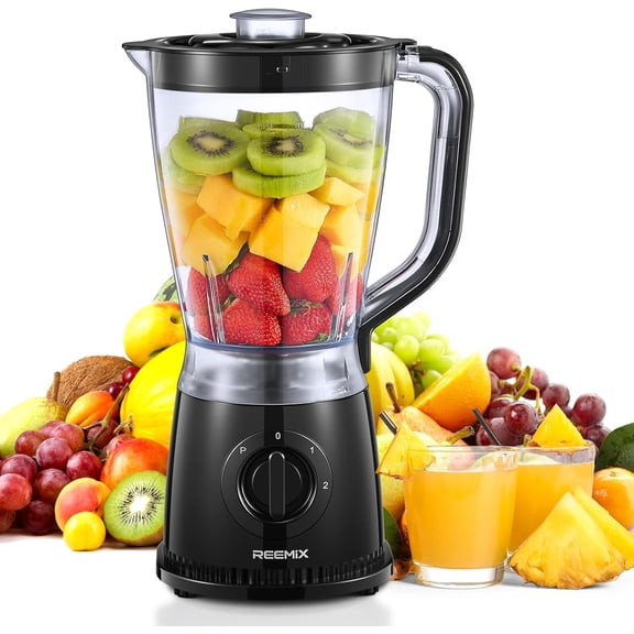 Blender, 50oz Countertop Blender - 2 Adjustable Speeds + Pulse, Dual Safety Locks, Dishwasher-Safe Pitcher for Smoothies, Crushing Ice & Family Meals