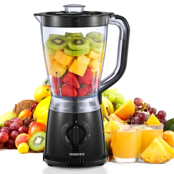 Blender, 50oz Countertop Blender - 2 Adjustable Speeds + Pulse, Dual Safety Locks, Dishwasher-Safe Pitcher for Smoothies, Crushing Ice & Family Meals