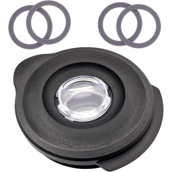 Blender 6-Cup Glass Jar Lid Cover Compatible with Oster Classic Series, Osterizer Galaxie and Pro 1200 Blender, Replace BLSTAL-W00 for Blender Jar 124461-000-000 178891-000-000, 4Pcs Gaskets O-Rings