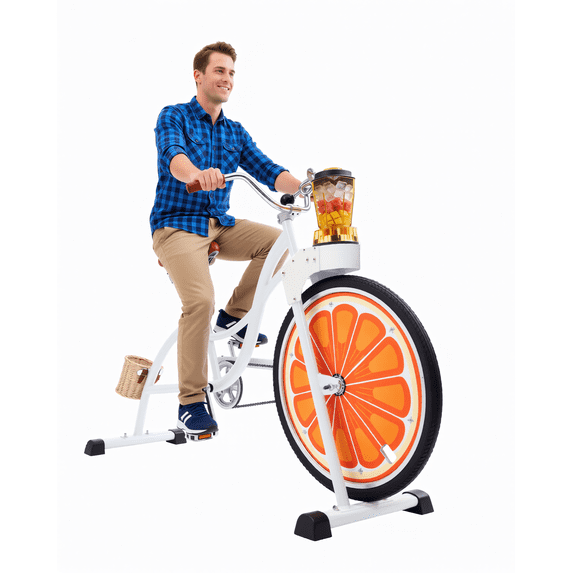 Blender Bike for Fitness, Smoothie Bike Juicer with Pedal, Stationary Bicycle for Party Carnival Camping Activities Indoor Outdoor, White