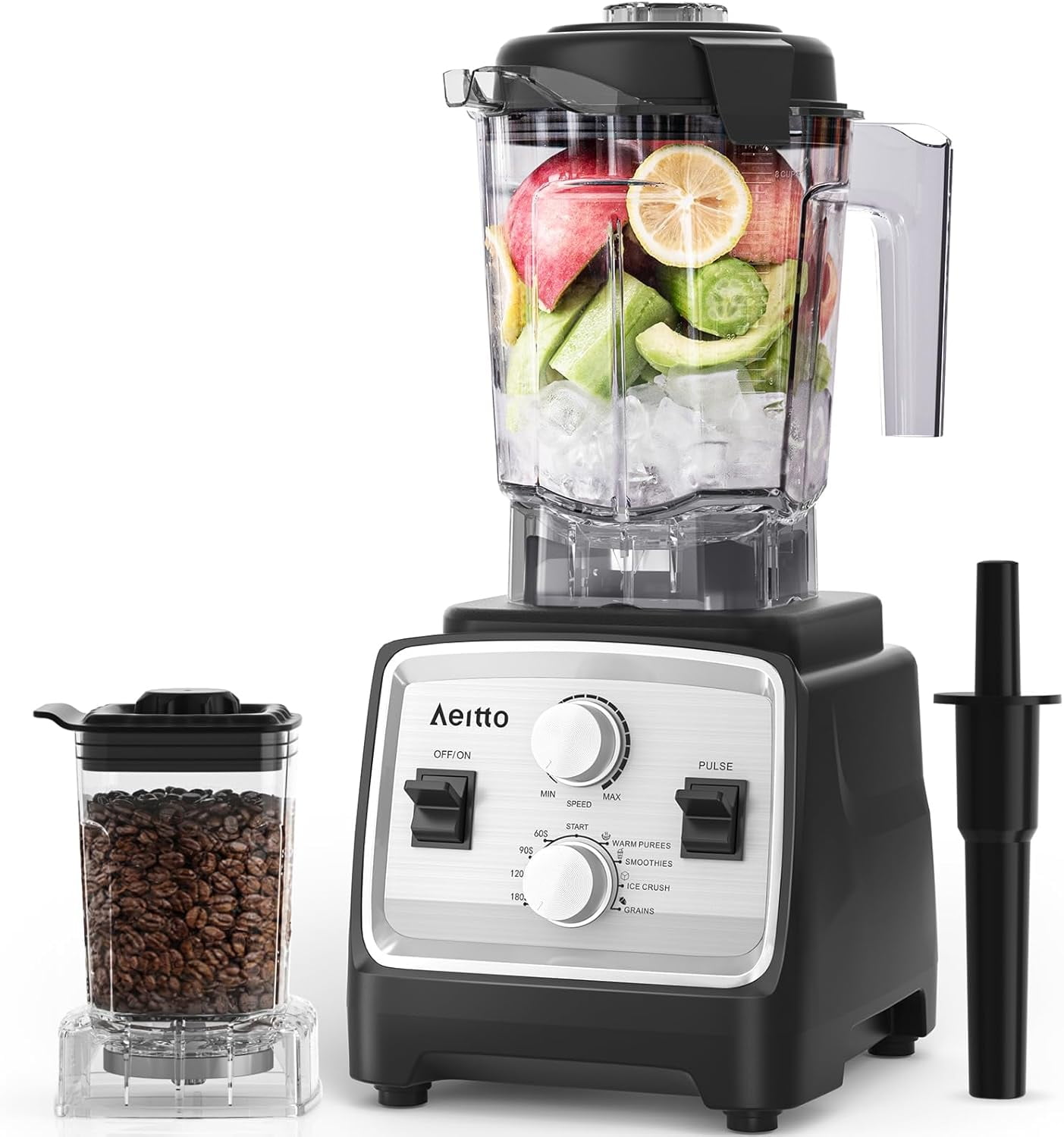 Aeitto 1500-Watt Professional Blender - 68 Oz BPA-Free Jar, 7 Speeds & 3 Presets, Ice Crush, Self-Cleaning, Black
