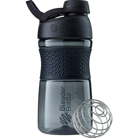 Blender Bottle SportMixer Twist Cap 20 oz. Tritan Grip Shaker - Black/Black