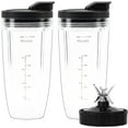 thumbnail image 1 of Blender Replacement Parts Fit for Ninja, 24oz with 7 Fins Blades & Seal Lid Fit for Nutri Ninja SS151 BL480 BL482 BL642 NN102 BL682 (2-pack), 1 of 5