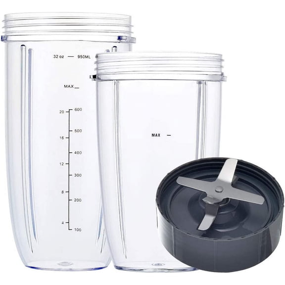 Blender Replacement Parts for Nutribullet, 32oz & 24oz Cups with Replacement Extractor Blade, Compatible with Nutri Bullet 600W/900W Blenders (3 PCS)