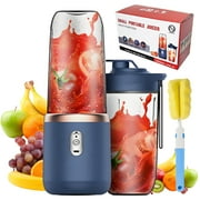 Portable Blender for Smoothies, 400ml Small Personal Blender Shakes with Travel Lid, Type-c Rechargeable, Cordless with 6 Blade for Kitchen, Office, Gym,Travel,Blue