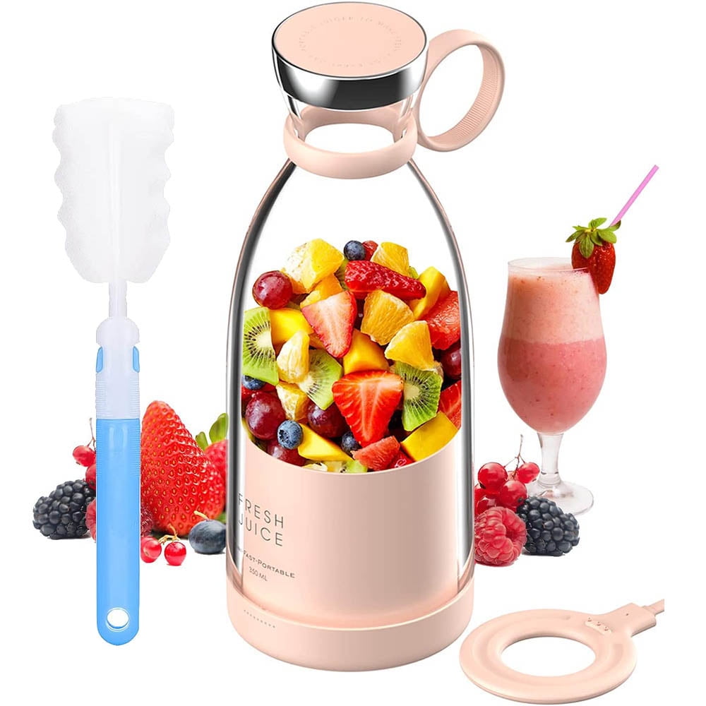  Portable Blender,22 Oz Mini Blender for Shakes and Smoothies,Personal  Blender with Rechargeable USB,Fruit,Smoothie,Baby Food Mixing Machine  Blender With 6 Blades,for Home,Kitchen,Travel,Sports (pink): Home & Kitchen