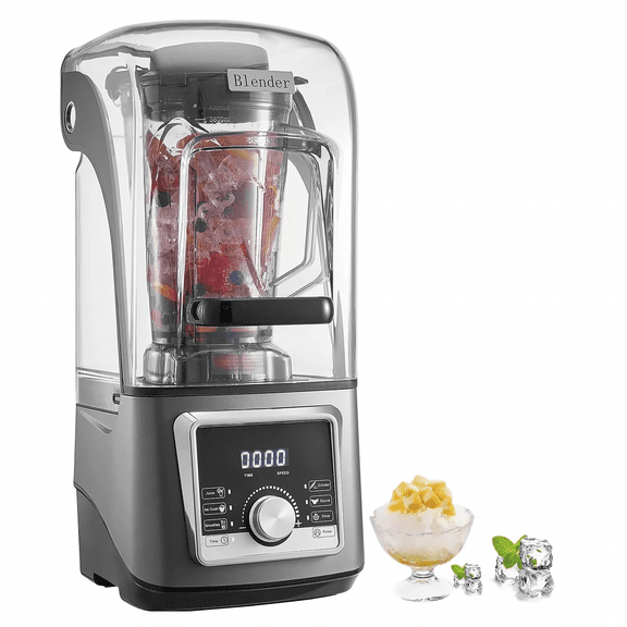 Blender for Smoothies, 135oz 1400W Professional Countertop Blender with Noise Cover, Multi-Function Food Processor for Shakes, Juice, Ice Crushing - Kitchen Appliance