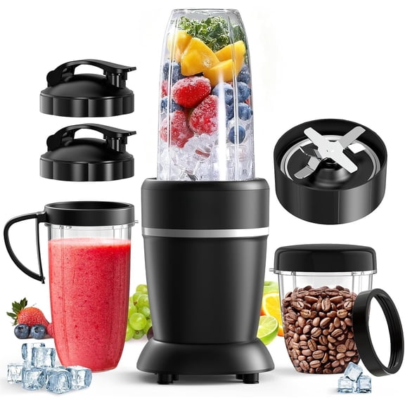 Blender for Smoothies, 14 count Smoothie Blender for Kitchen, 1300W Portable Blenders for Shakes Ice Crushing & with 2 X 37 oz, 23 oz Cups, for & - the - Go