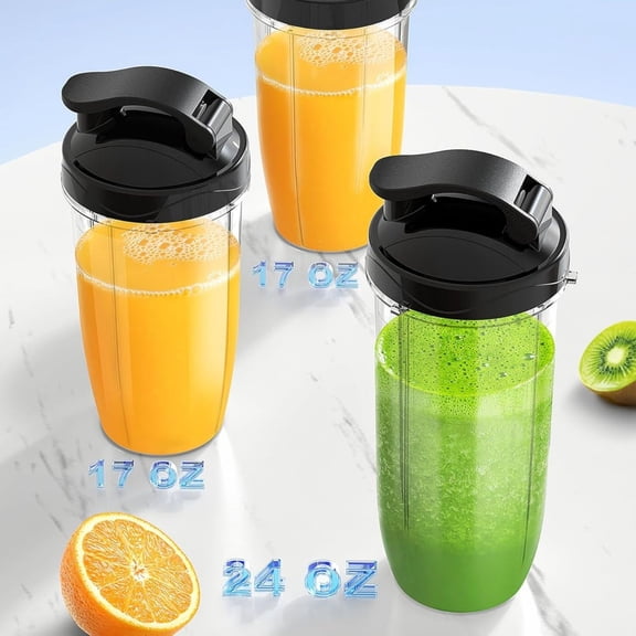 Blender for Smoothies, 14Pcs Personal Blender for Shake and Smoothies for Kitchen with 3 Portable Cups (1x24oz & 2X17oz), Single Serve Smoothie Maker, Nutritious Recipe