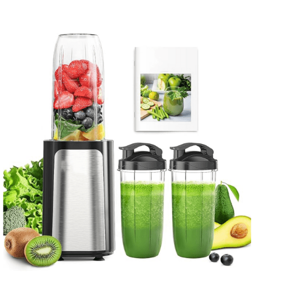 Blender for Smoothies, 14Pcs Personal Blender for Shake and Smoothies for Kitchen with 3 Portable Cups (1x24oz & 2X17oz), Single Serve Smoothie Maker, Nutritious Recipe