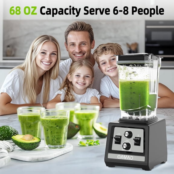 Blender for Smoothies: 1800W Peak Blenders for Kitchen, 68oz BPA-Free Pitcher, Timer & Speed Control, 6 Stainless Steel Blades, Dishwasher Safe Blender for Ice Crush/Smoothies/Frozen Drinks/Grey