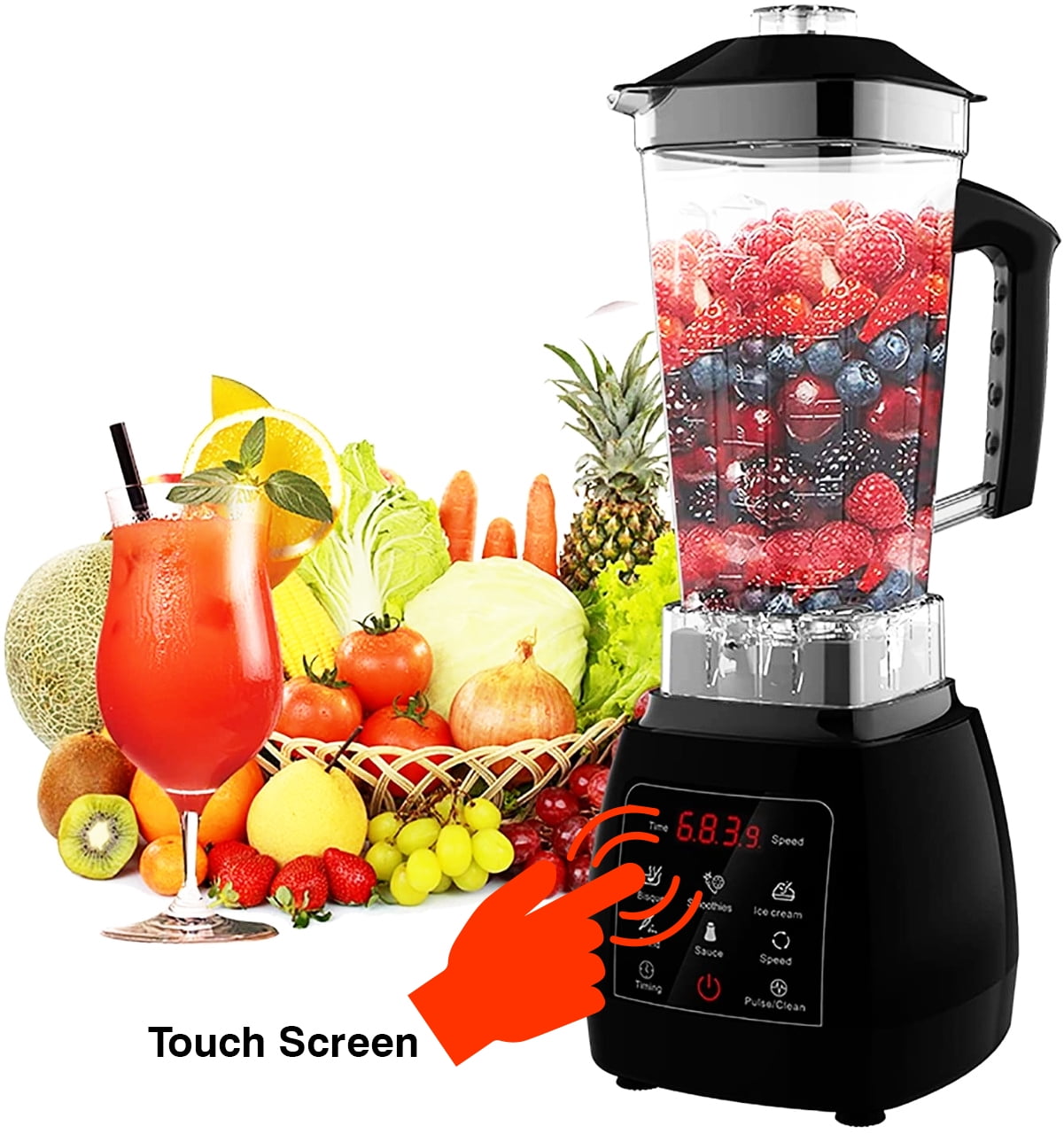 Vic-Sode Professional Blender for Kitchen Food Prep, Shakes, Juice, and  Smoothies, High Performance Commercial Power with 5L Capacity, Digital