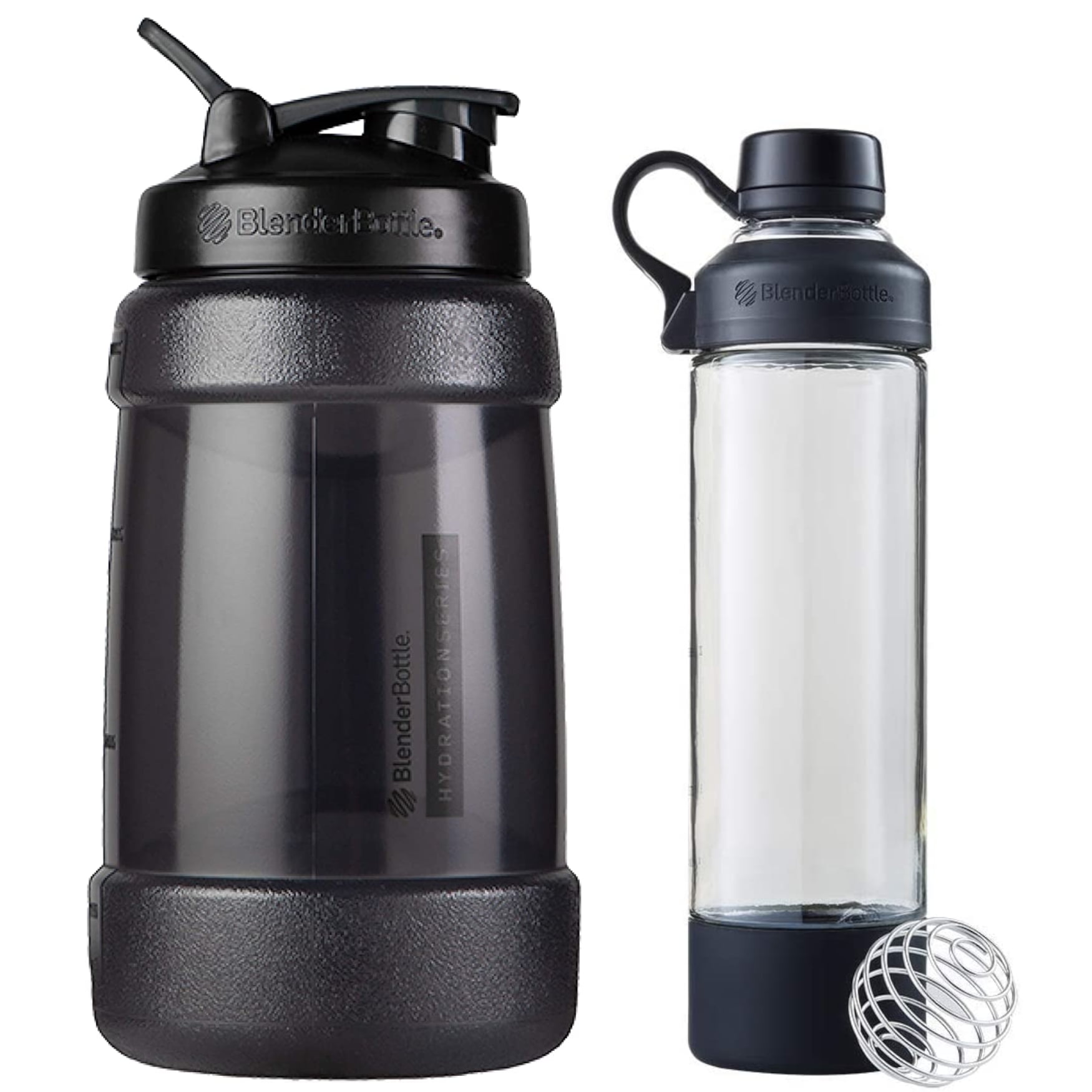 Blender Bottle 2 Pack with Stainless Steel Wire Whisk Ball and Carabiner -  Two