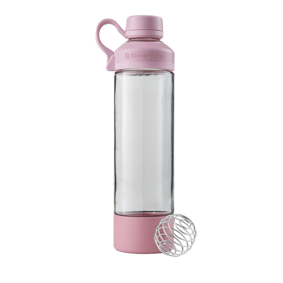BlenderBottle 20oz Mantra Glass Shaker Bottle Rose Pink