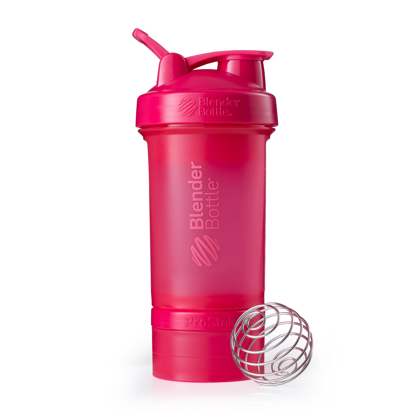 ProStak Shaker Bottle with Wire Whisk BlenderBall and Interlocking Storage  Containers - Rose Pink (22 fl oz.)