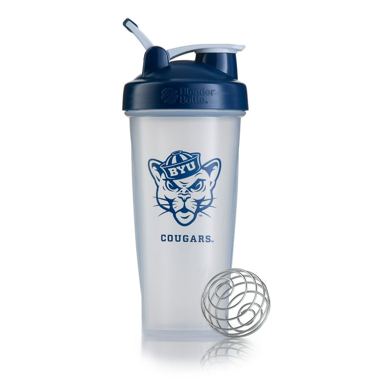 BlenderBottle 28oz Classic Shaker Cup with Wire Whisk BlenderBall and  Carrying Loop BYU Blue 