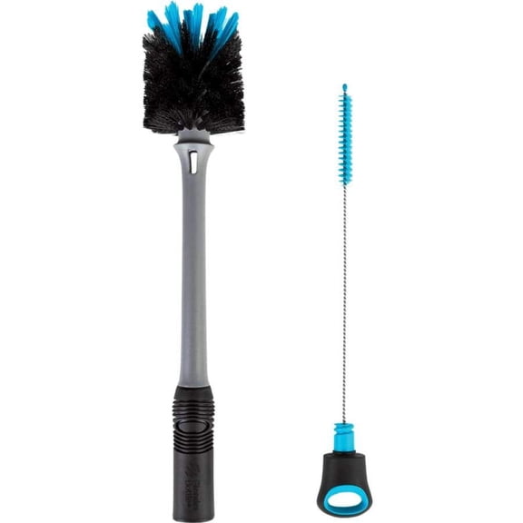 BlenderBottle Bottle Brush 2-In-1 with Flexible Mini Brush for Straws and Spouts