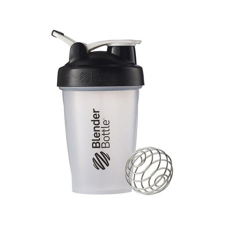 Protein Shaker Bottle - Clear w/ Black Lid