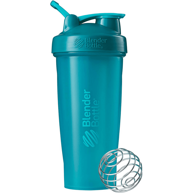 BlenderBottle Classic Shaker Bottle Perfect for Protein Shakes and Pre Workout, 28-Ounce, Black, Blue
