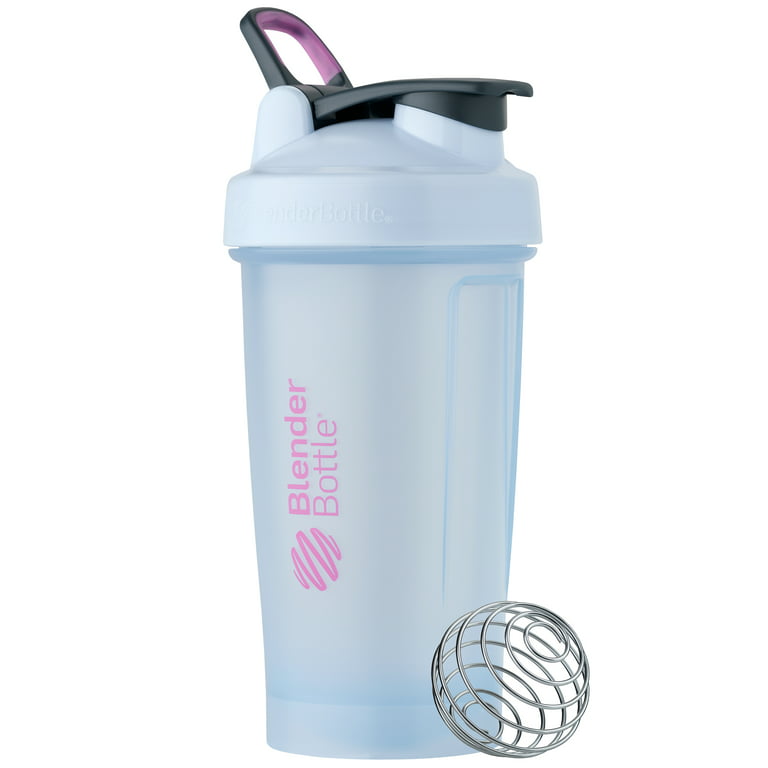 Gym Water Bottles - 24 oz. Shaker-Bottle w/ Mixer & Handle
