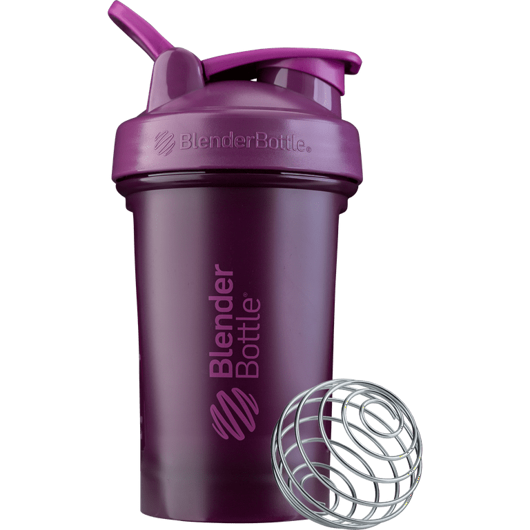  Shaker Bottle in Plum Purple - A Small Cup Printed Scale Marks  of 12 OZ & 400 ML,Stainless Whisk Blender Ball,Leak Proof,BPA Free,Made of  PP5,Dishwasher Safe,Easy to Clean(Other Color-Style Available) 