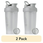 (2 pack) BlenderBottle Classic V2 24oz Clear Gray Plastic Shaker Cup