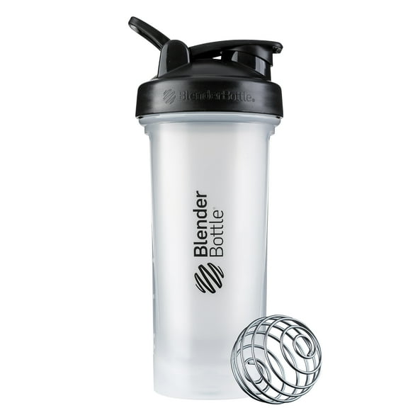 BlenderBottle Classic V2 28 Oz Clear and Black Solid Print Shaker Cup with Flip-Top Lid