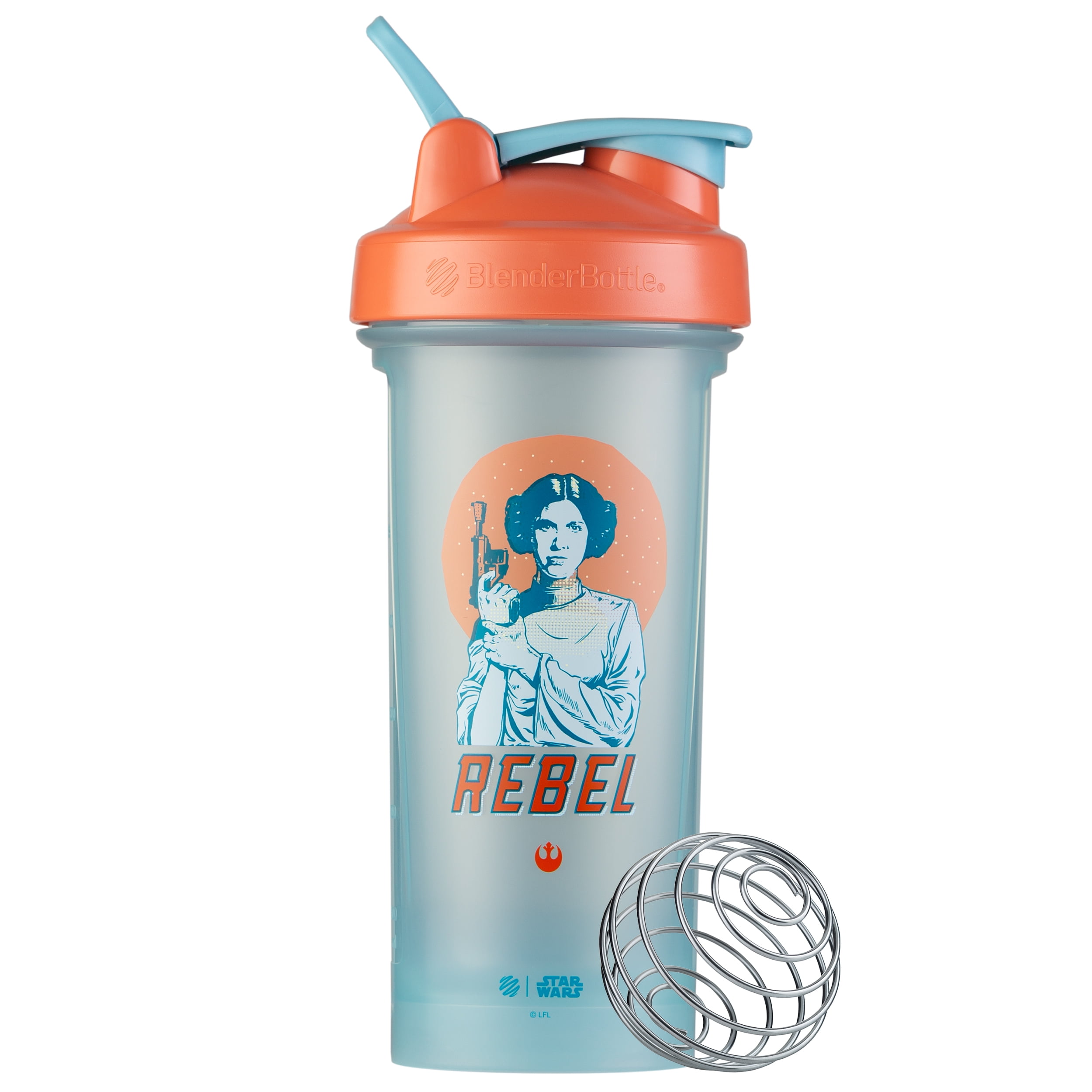 Ryno Power Blender Bottle Clear 28-Ounce - Orange Cycle