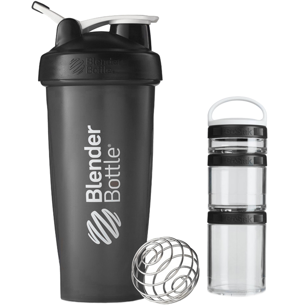 BlenderBottle Combo Pack 28Ounce Bottle and 3Piece GoStak Container