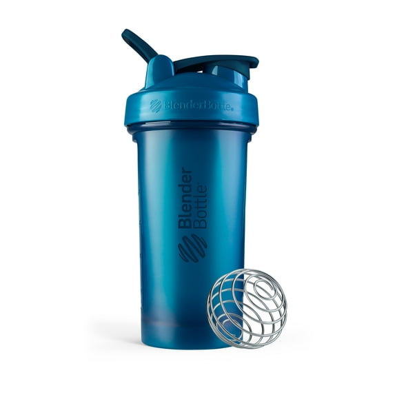 BlenderBottle FreeSip 32 oz Blue Shaker Cup with Straw