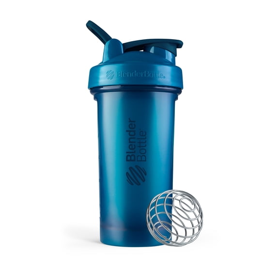 BlenderBottle FreeSip 32 oz Blue Shaker Cup with Straw