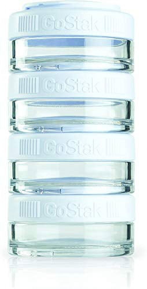 BlenderBottle GoStak 40cc 4Pak White Food Storage Containers for
