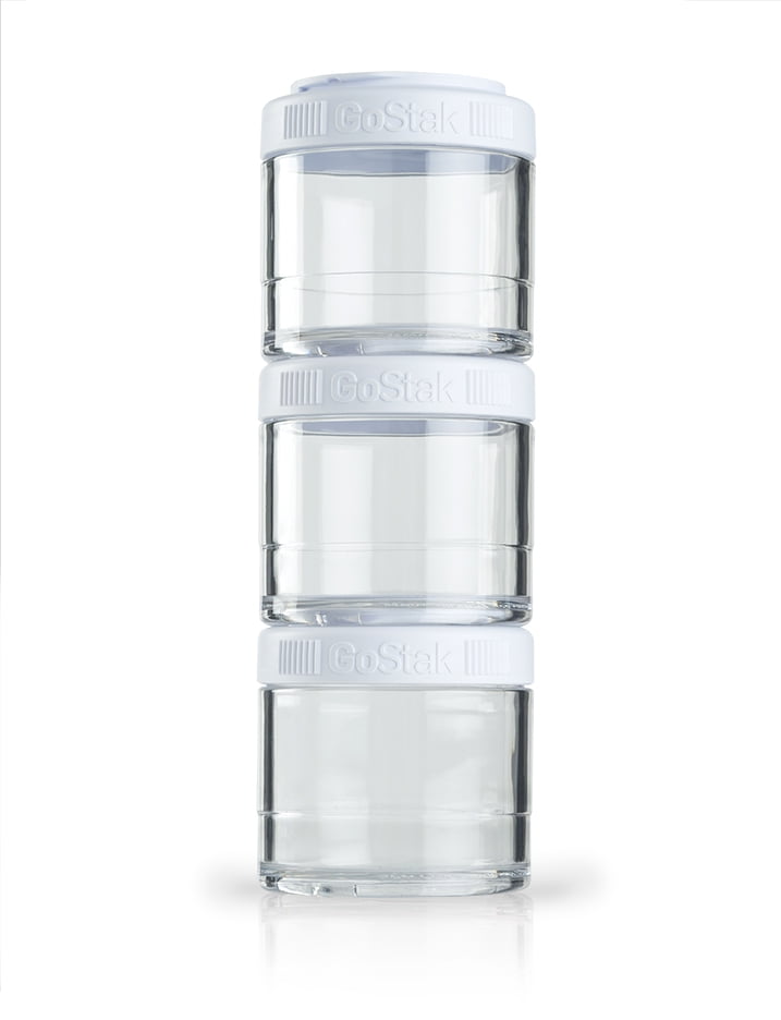 BlenderBottle GoStak Snack Containers with Lids 100cc 3pk White