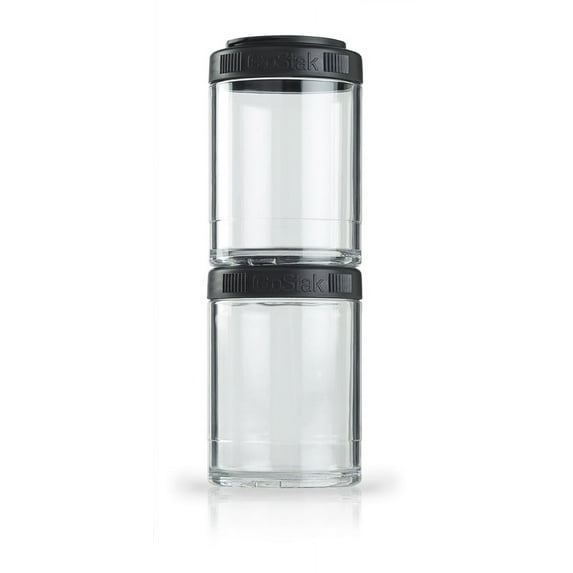BlenderBottle GoStak Snack Mini Containers with Lids 150cc 2pk Black
