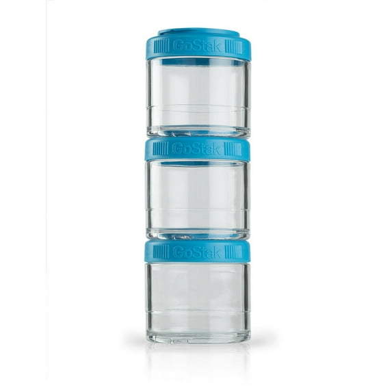 BlenderBottle GoStak Snacking Mini Containers 100cc 3pk Aqua